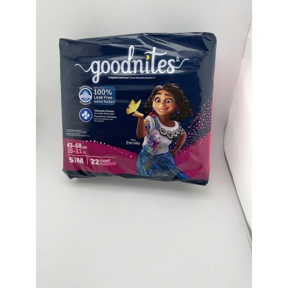 Goodnites Girls' Nighttime Bedwetting Underwear - S/M. 22ct Pack Of 2